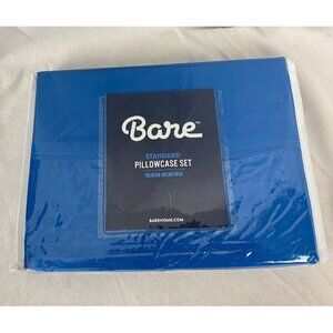 Bare Standard Blue Pillow Cases Set New.